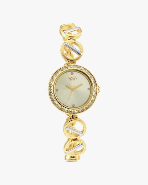 Titan ladies watch gold chain hot sale