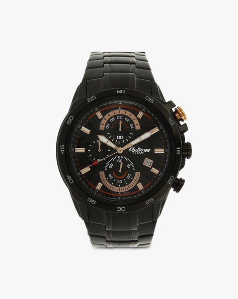 Titan octane black on sale chronograph watch with tachymeter