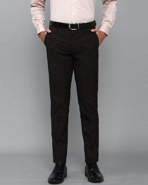 Buy Men Blue Super Slim Fit Solid Flat Front Casual Trousers Online -  771966 | Louis Philippe