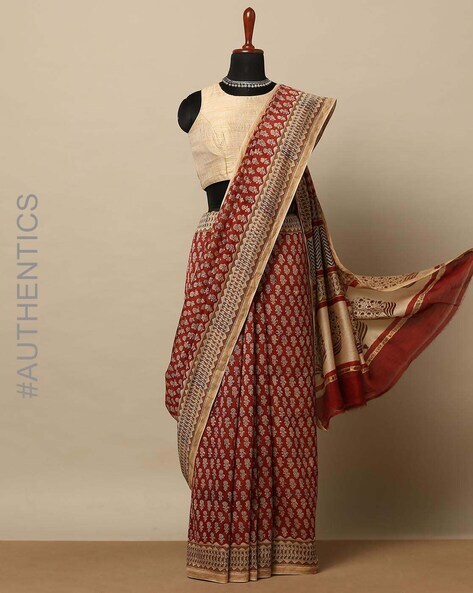 Buy Red Sarees for Women by Indie Picks Online | Ajio.com