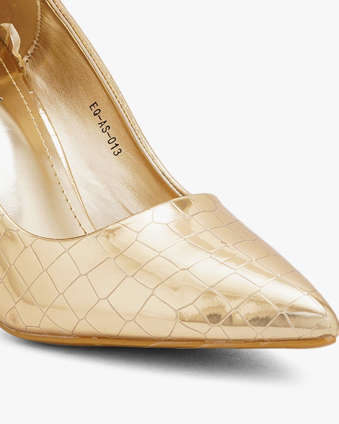 Croc Embossed Stiletto Court High Heel Pumps | Gold pumps heels, Pumps heels,  Heels