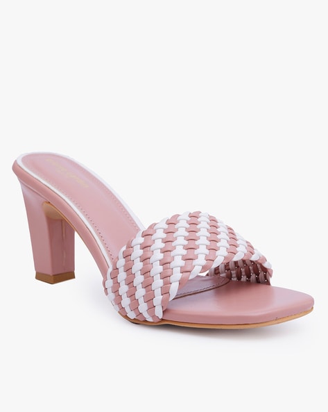 Buy Peach Heeled Sandals for Women by PIERRE CARDIN Online Ajio