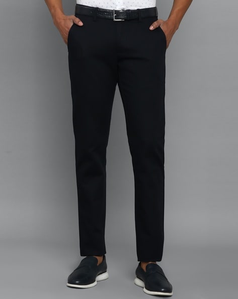 Buy Allen Solly Solid Cotton Blend Regular Fit Mens Casual Trousers (Black,  30) at Amazon.in