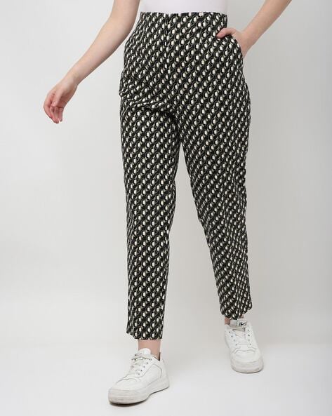 Buy Black & White Trousers & Pants for Women by Marks & Spencer Online