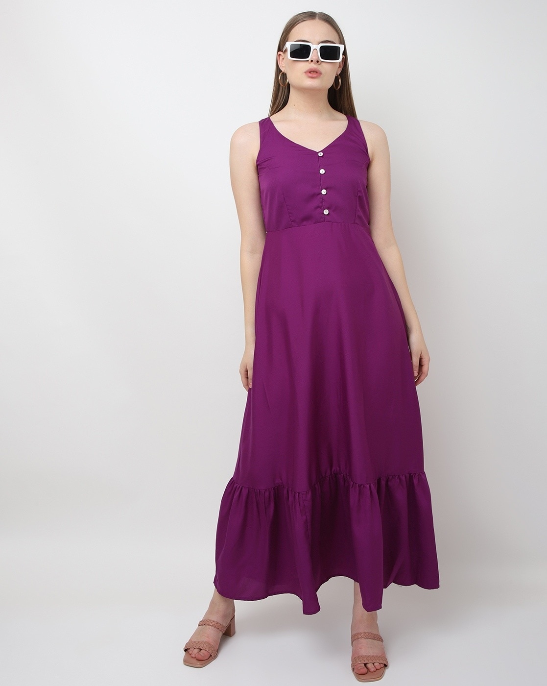 Printed Women Purple Georgette Gown, Wedding Wear at Rs 500 in Surat