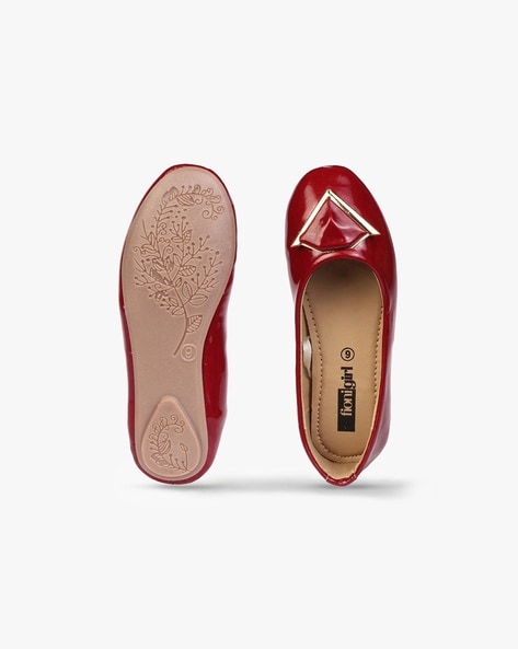 Girls red ballet online flats