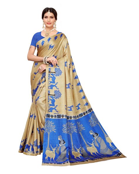 Buy Jharkhand khadi Printed Chettinadu Silk Blend Pink Sarees Online @ Best  Price In India | Flipkart.com