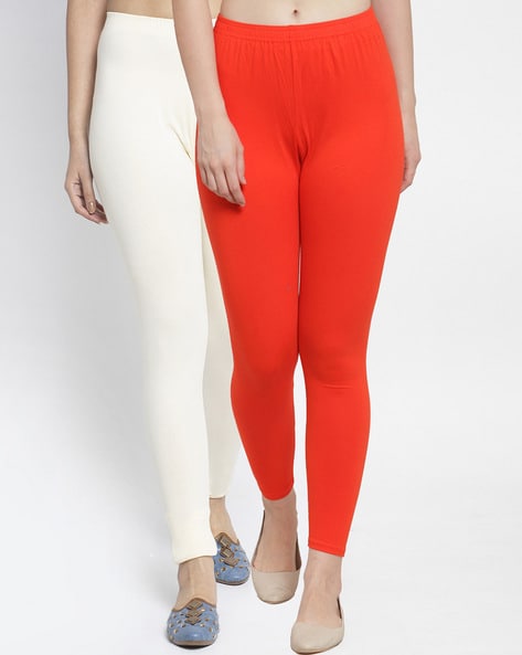 Buy Off White Leggings for Women by Svrnaa Online | Ajio.com