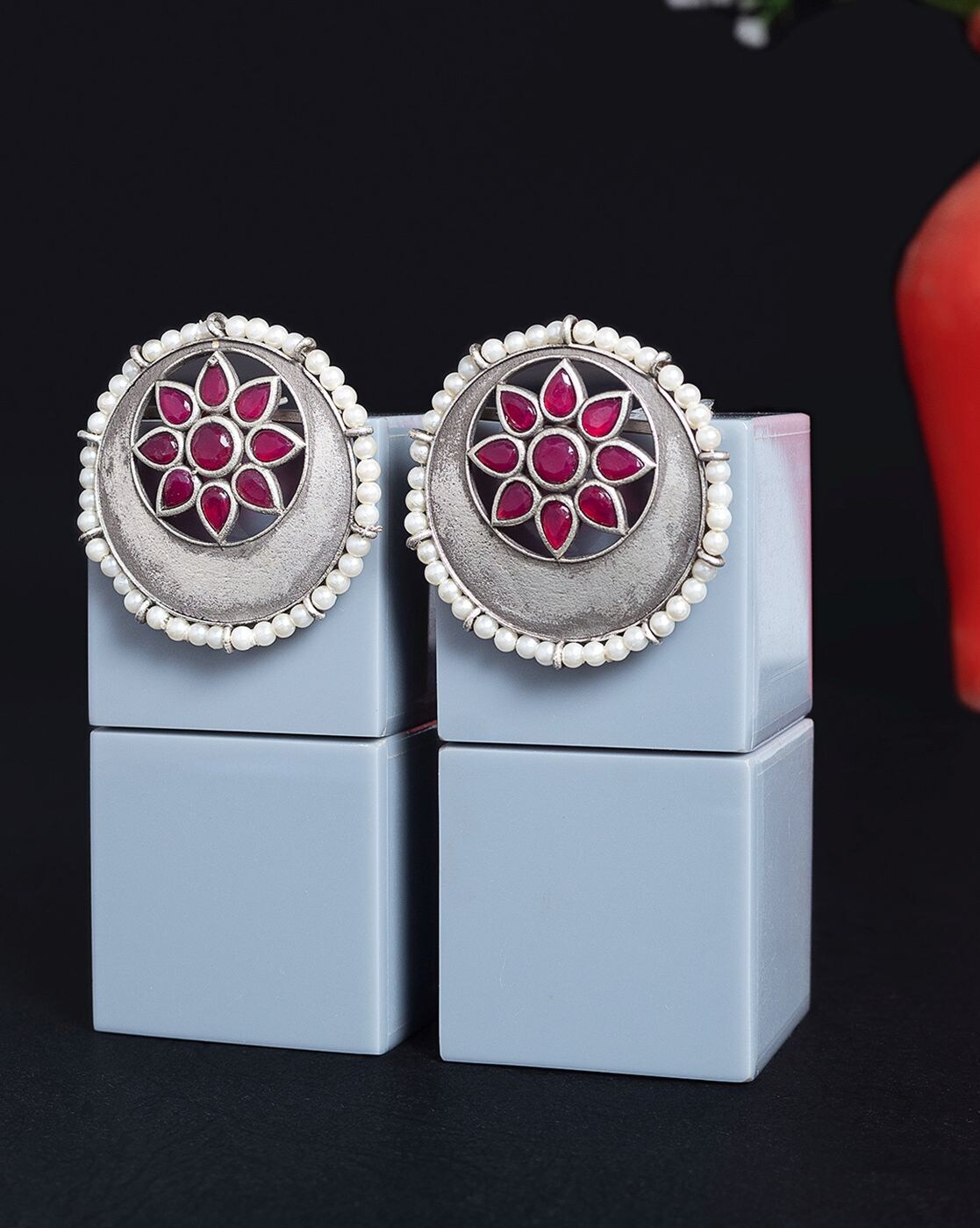 pink ice stud earrings