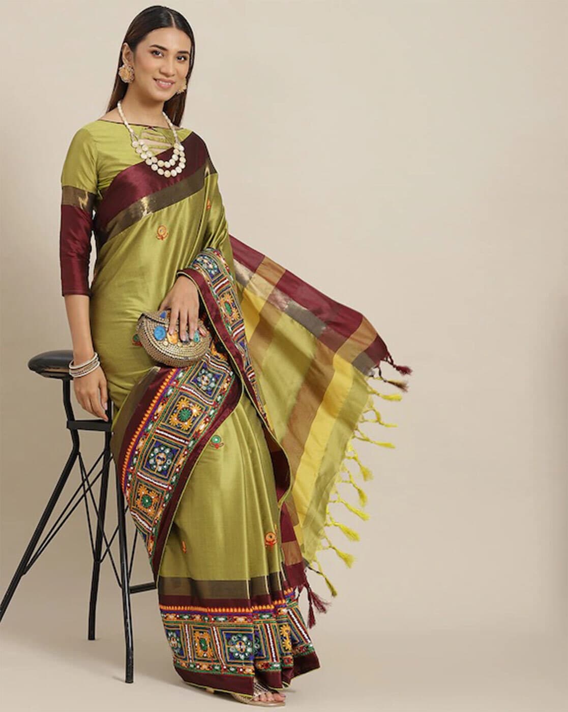 Buy Purple Sarees for Women by Ritiwaj Online | Ajio.com