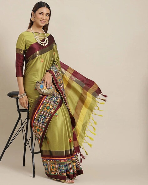 Buy perabin Self Design Kanjivaram Art Silk, Cotton Silk Multicolor Sarees  Online @ Best Price In India | Flipkart.com