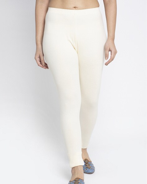 Mid Waist White Cotton Ankle Length Leggings, Casual Wear, Churidar at Rs  250 in Noida