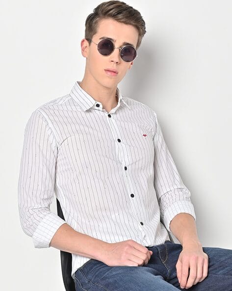 MUFTI Men Striped Slim Fit Shirt