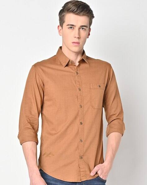 MUFTI Men Slim Fit Shirt with Patch Pocket