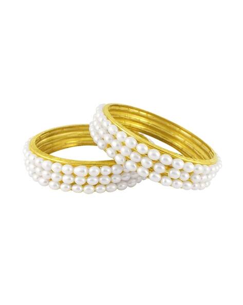Buy white Bracelets Bangles for Women by Srijagdamba Pearls