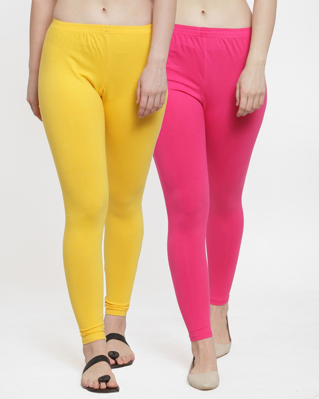 Buy Lyra Pink Cotton Mid Rise Leggings for Women Online @ Tata CLiQ