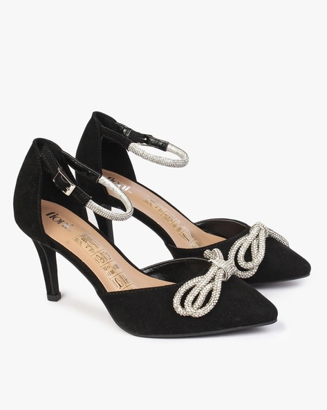 Fioni By Payless Embellished Ankle-Strap Stilettos