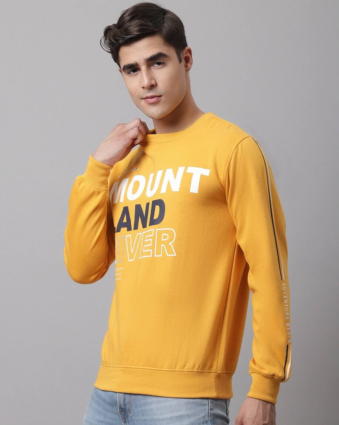 Plain Mustard Yellow Round Neck Sweatshirt
