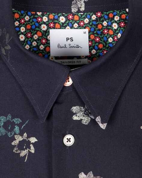 Paul Smith PS Tailored Micro Polka Dot Shirt Navy