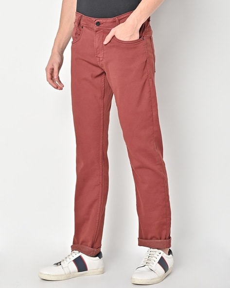 Buy MUFTI Solid Polyester Stretch Skinny Fit Men's Casual Trousers |  Shoppers Stop