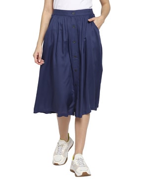 Mid-Rise A-line Skirt