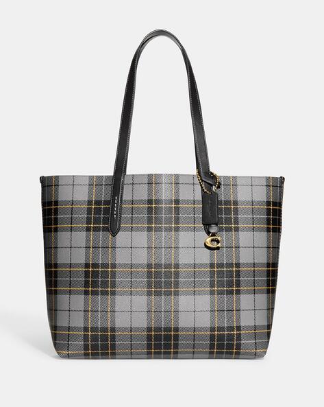 Coach black grained online tote bag