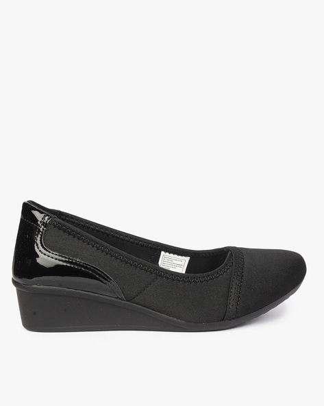 Comfortable black wedge shoes new arrivals