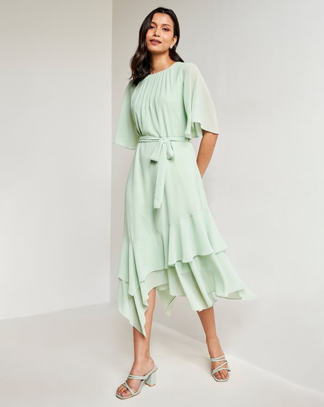 Cowl Neck Slip Dress | Sage Green Dress | DOYIN LONDON