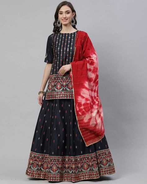 Sareetag Arya Designs Navy Blue Lovely Party Wear Lehenga Choli - Dial N  Fashion