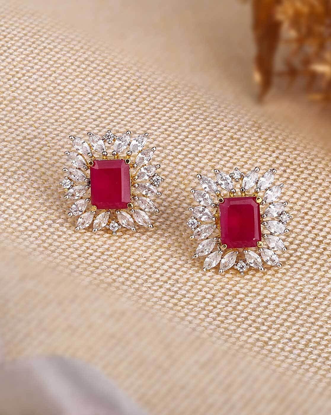 Maroon on sale earrings studs