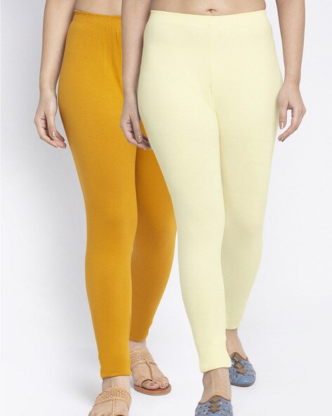 Women Ankle Length Leggings Colors Mustard Free Size Free Shipping 