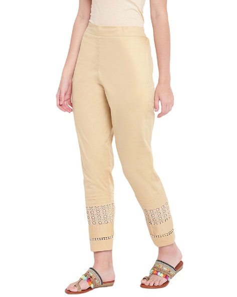 Phagun Women's Beige Dupion Pants High Waist Narrow Bottom Trousers-XX-Large  - Walmart.com