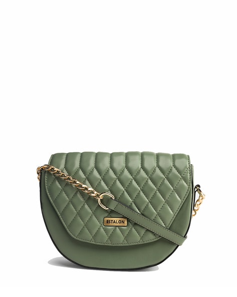 Quilted Crossbody Bag With Chain Black | Parfois
