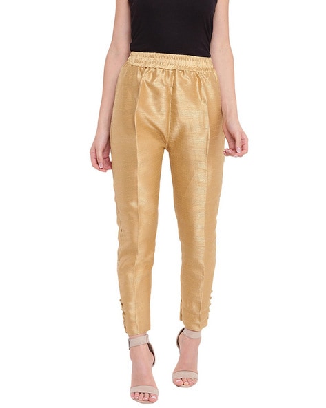 Plain Ladies Golden Silk Pant at Best Price in New Delhi  Gold India  Exports