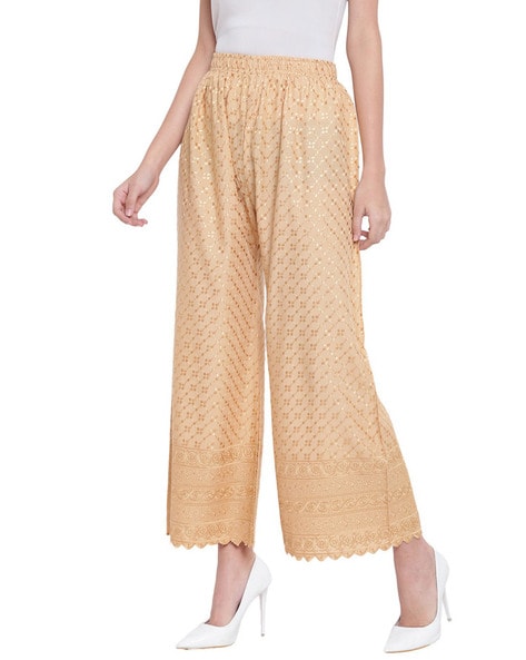 Buy Gold Trousers & Pants for Women by RIVI Online
