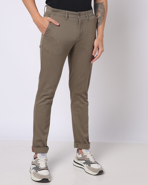 John Players Skinny Fit Flat-Front Chinos