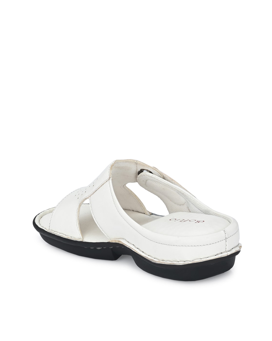 Mens white leather sandals hot sale