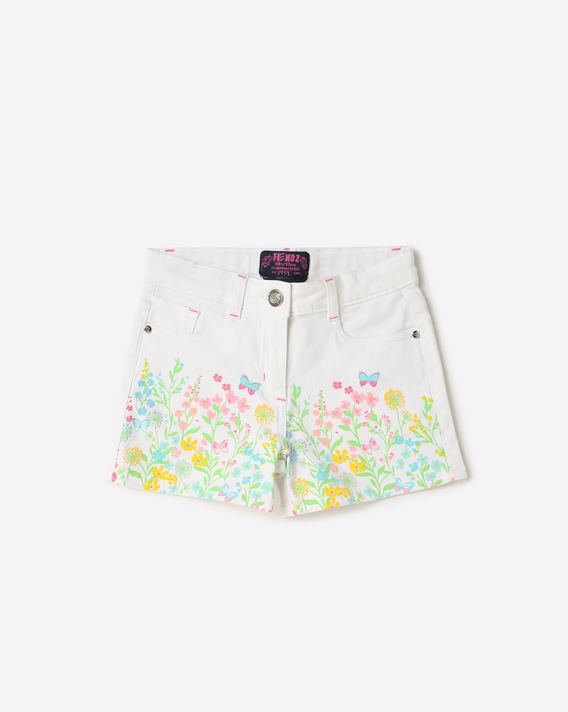 White clearance flower shorts