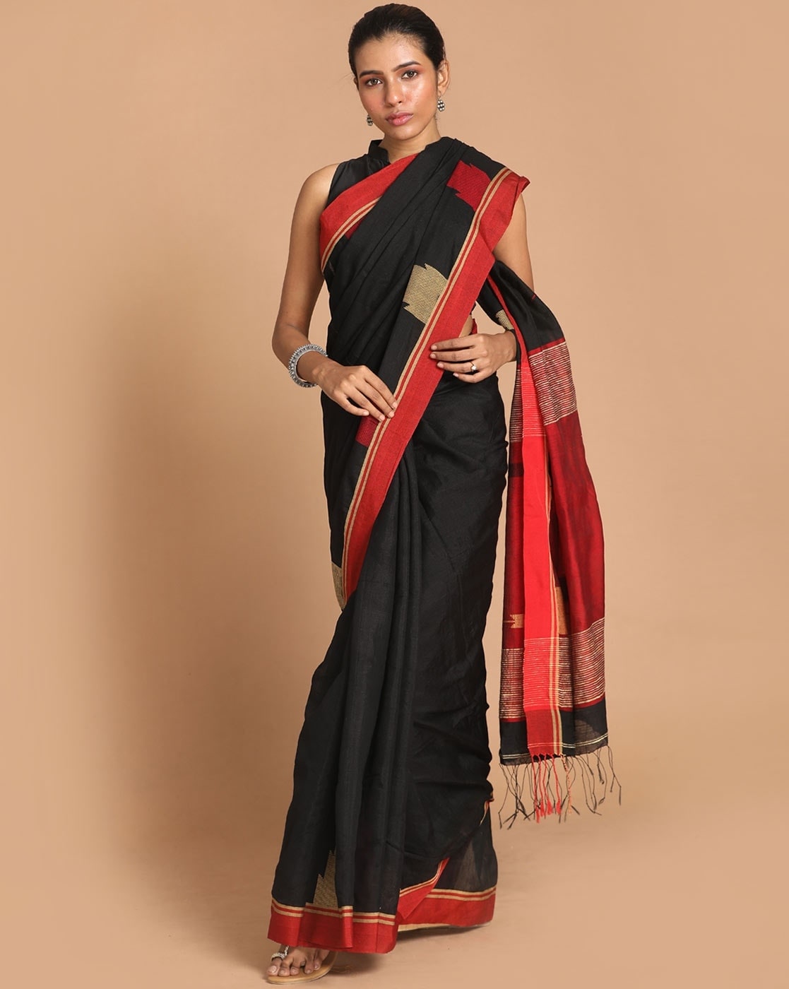 Buy Black Sarees for Women by Indethnic Online