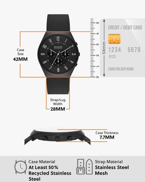 SKARGEN　SKW6822 Skagen Grenen Chronograph Midnight Stainless Steel Mesh