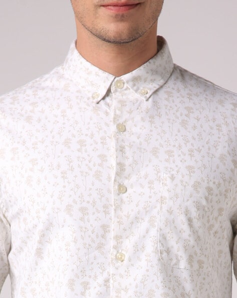 Men Floral Print Slim Fit Shirt