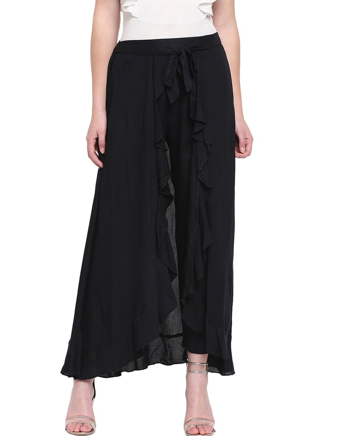 Women's Flared Skirt Palazzo Pants | Stylish Casual Wear Ruffle Palazzo  Skirt For Girls