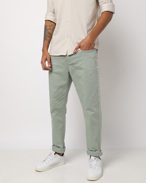 Buy Olive Brown Trousers & Pants for Men by NETPLAY Online | Ajio.com