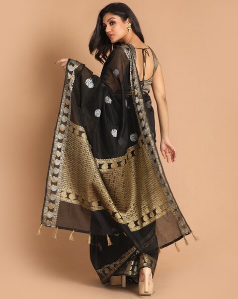 Buy Black Sarees for Women by Indethnic Online