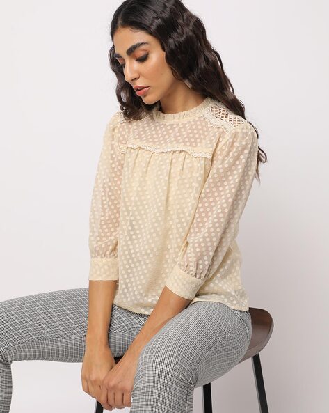 Geometric Pattern Top with Camisole