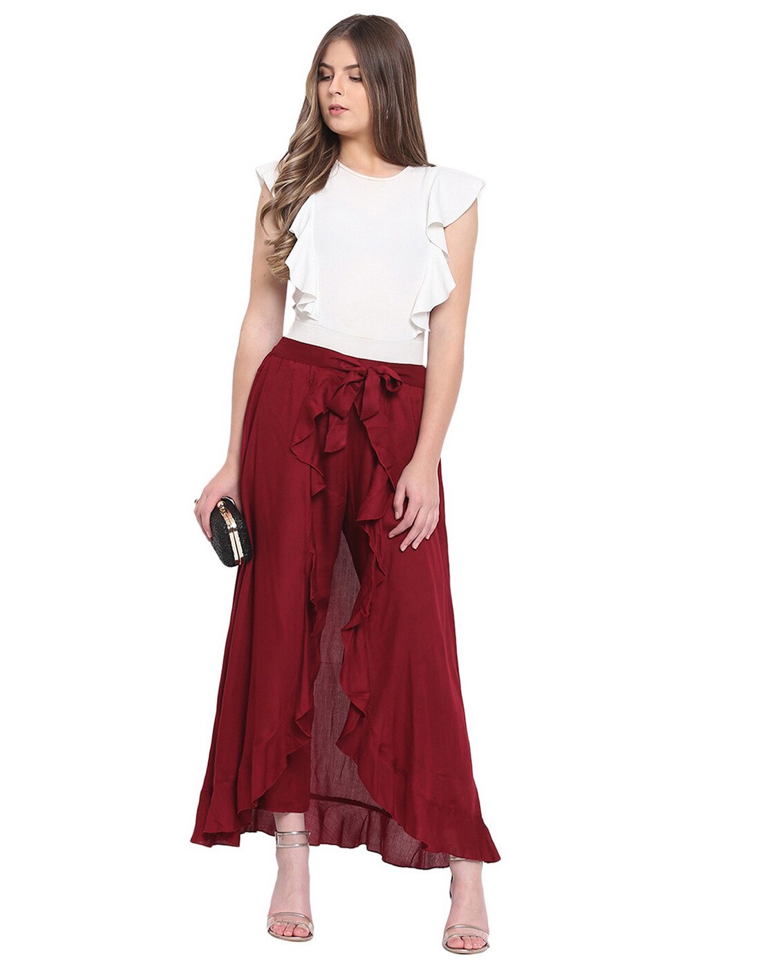 Stone Feather Embroidered Crop Top with Overlay Palazzo pants available  only at Pernia's Pop Up Shop. 2023