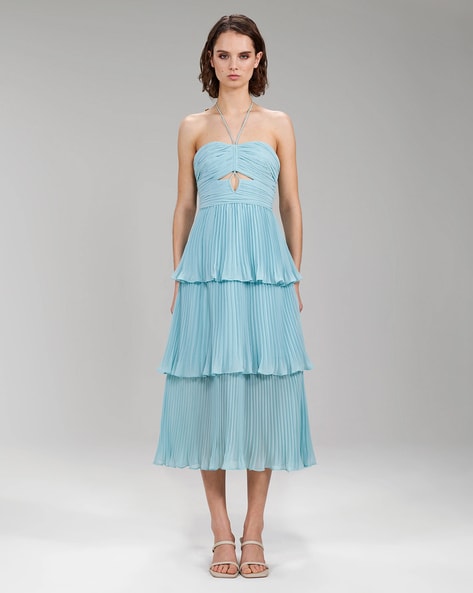 Pleated sale tiered dress