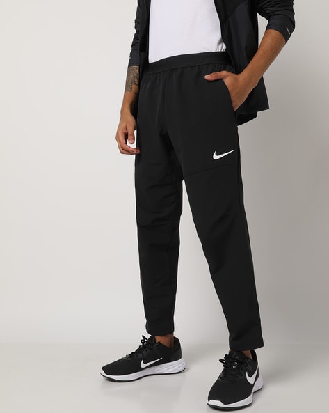 Men Straight Track Pants with Logo Print