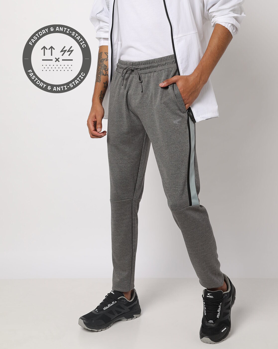 Adidas Sweatpants Mens XL Dark Grey Polyester Black 3 Stripes Baggy Fit |  eBay