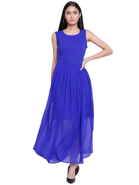 Blue Sparkly Dress | Off Shoulder One Piece Short Dress – Foxy Indian